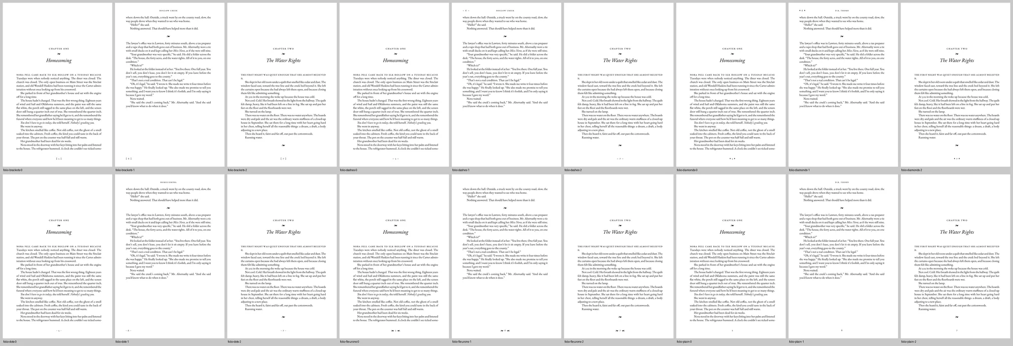 Pages showing different page-number and running-head styles.