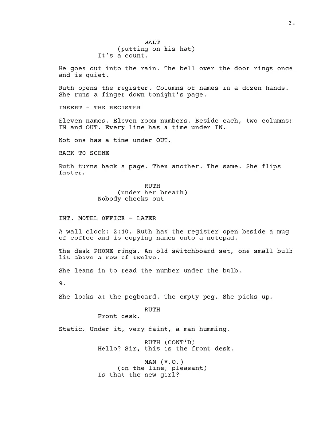 A screenplay page set in Courier.